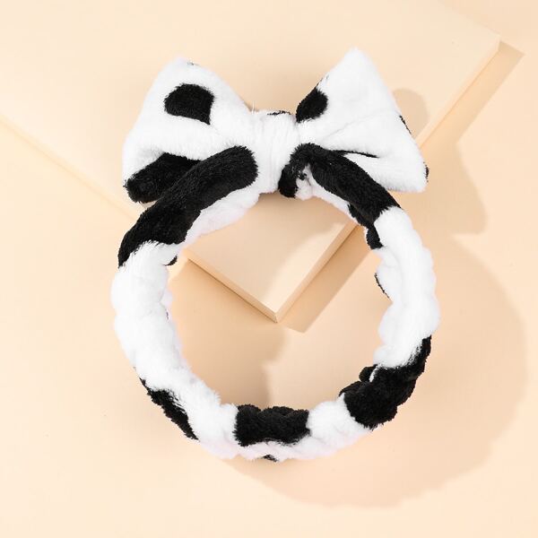 

Bow Decor Hair Band, Black and white
