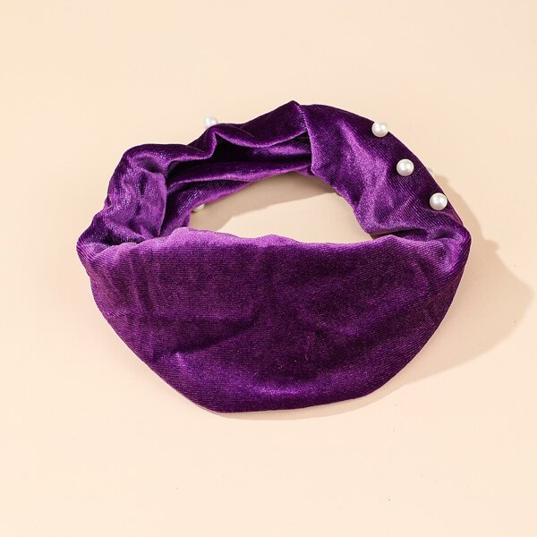 

Faux Pearl Decor Hair Band, Purple