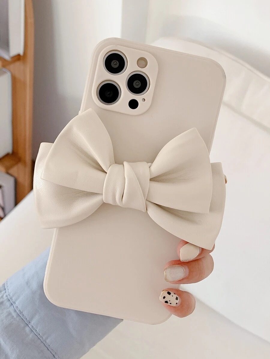 Hộp đựng điện thoại trang trí bowknot - Màu be - Xem 1