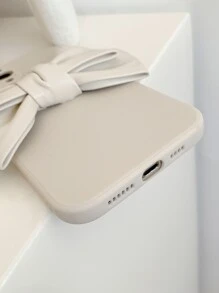 蝴蝶結裝飾手機外殼 - 米色 - 查看 3