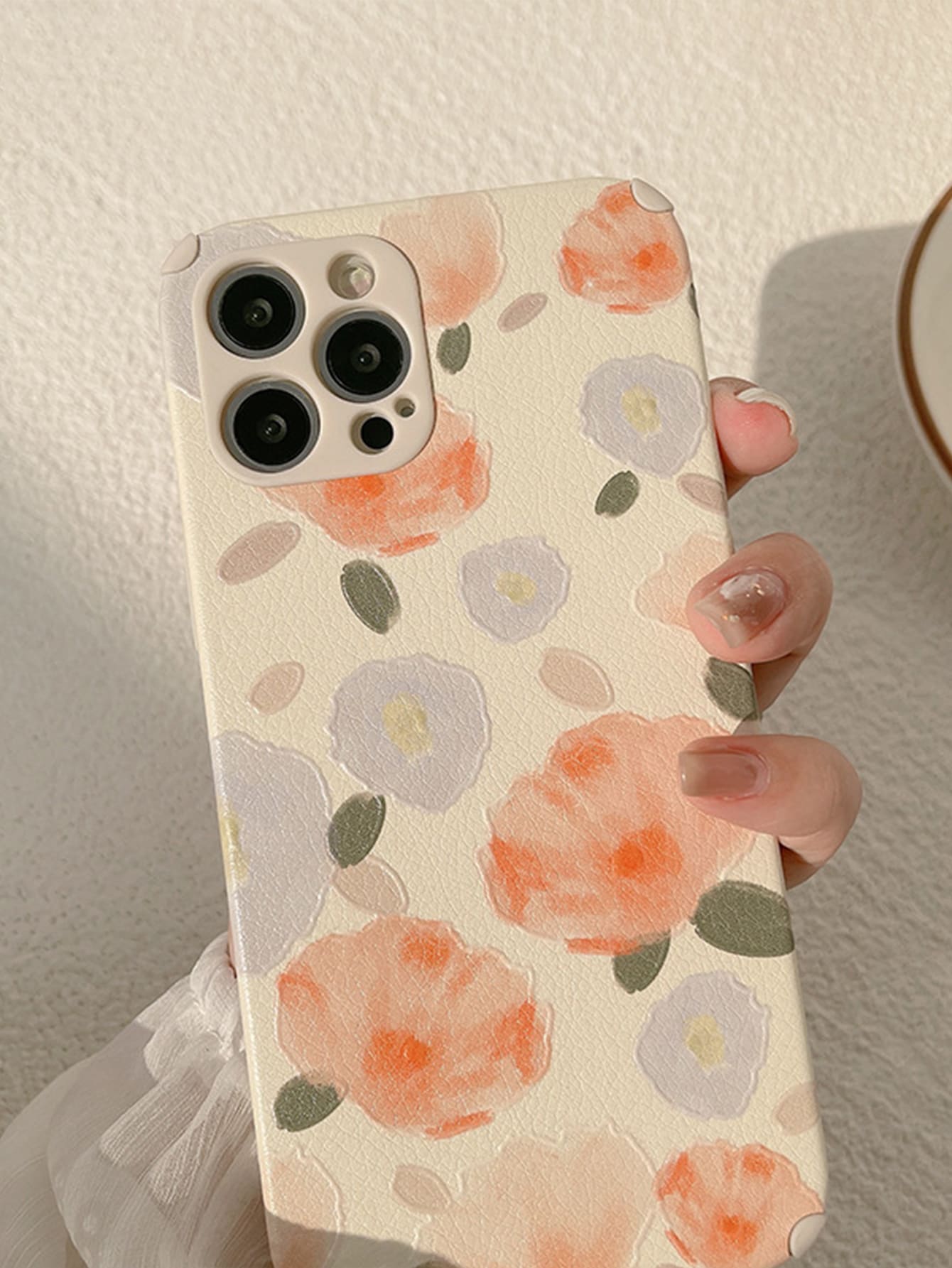 花朵印花手機外殼 - 彩色 - 查看 1