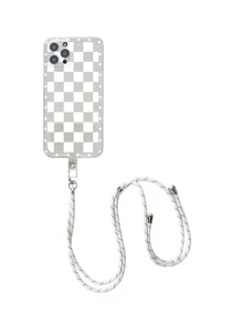 Checker Phone Case With Lanyard - Clear - View 3