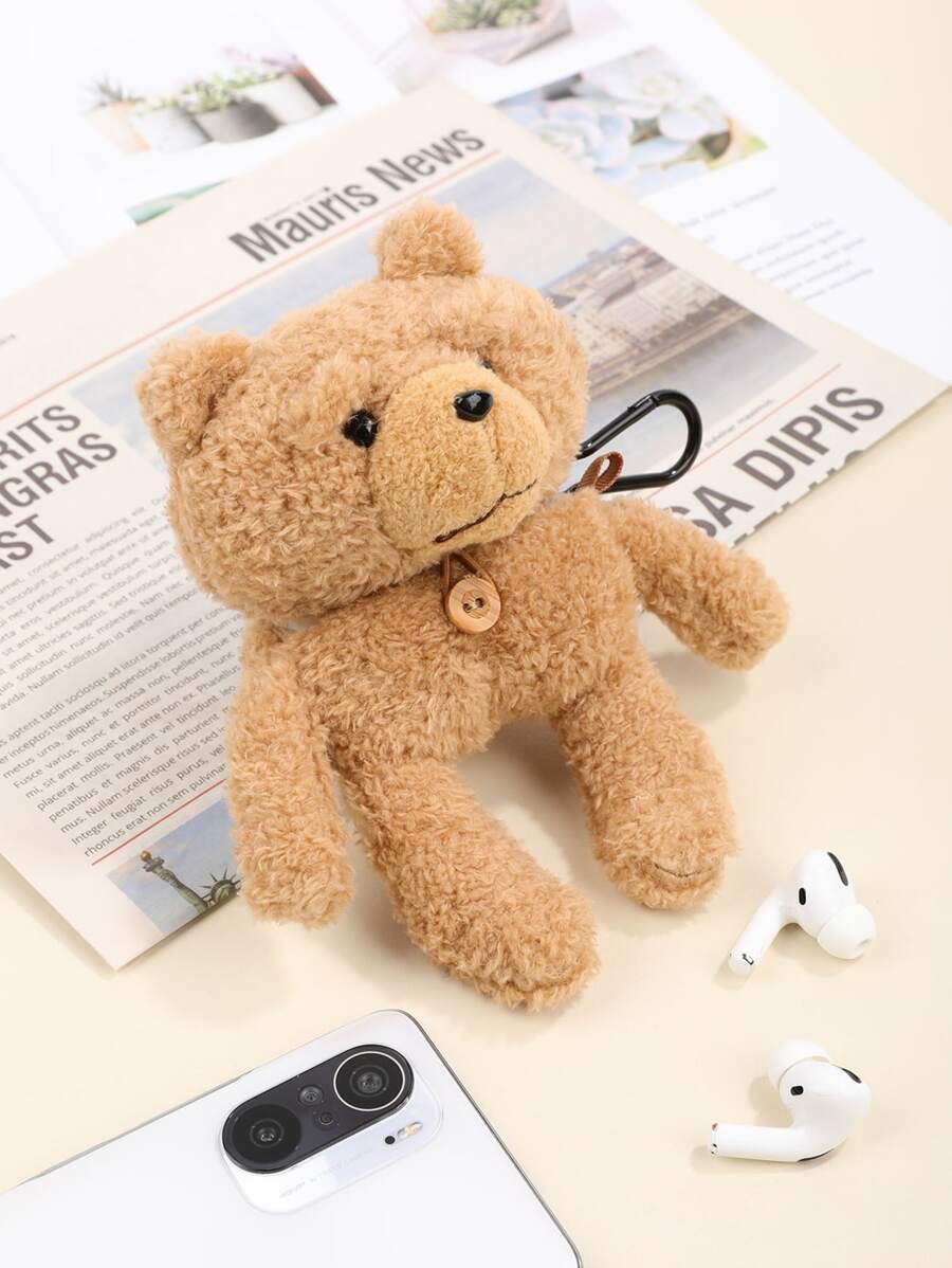 Bear Design Plush Airpods Pro Case - Camel - View 1