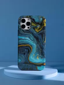 Marble Pattern Phone Case - Baby Blue - View 1