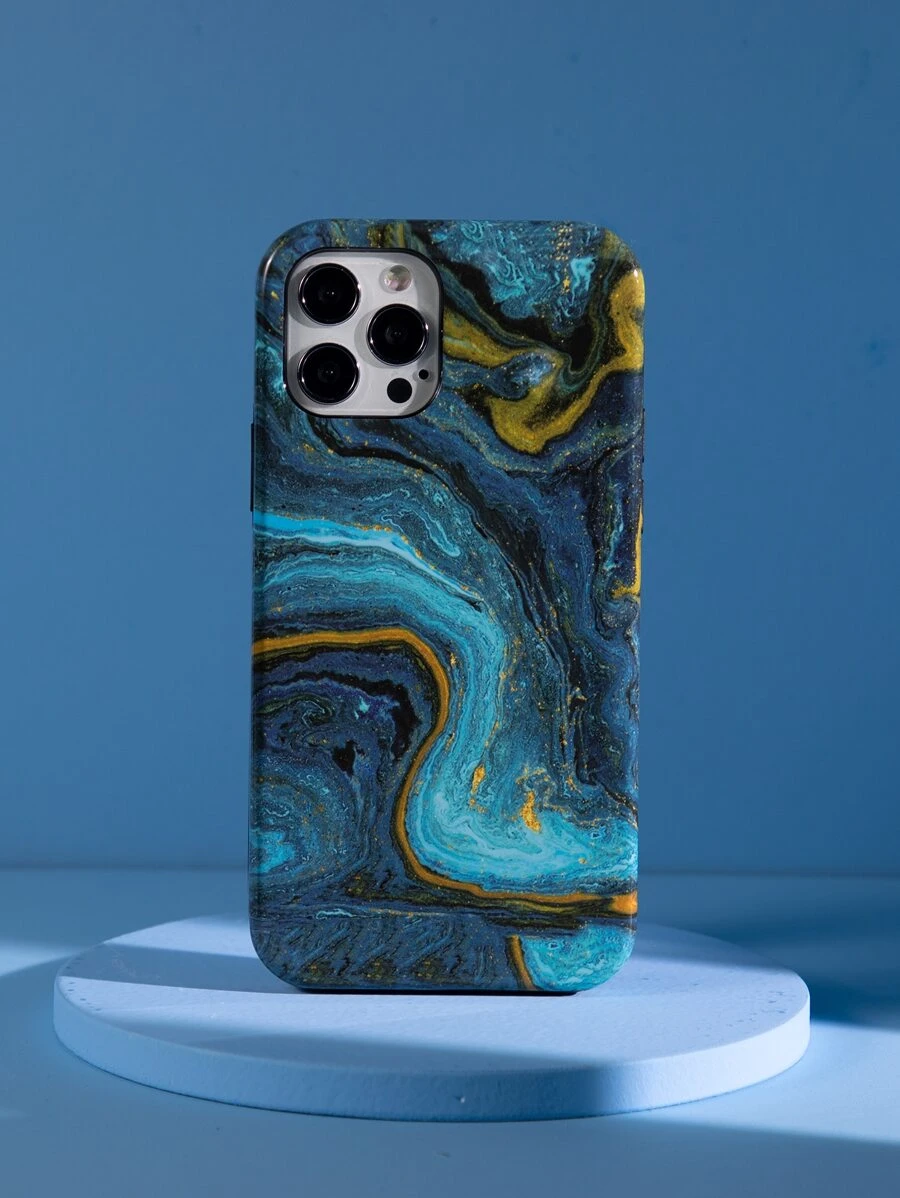 Marble Pattern Phone Case - Baby Blue - View 1