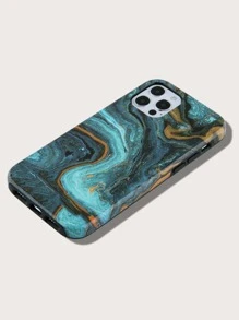 Marble Pattern Phone Case - Baby Blue - View 4