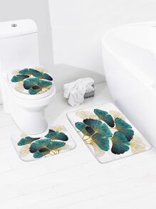 1pc Leaf Print Bath Rug Or 1pc Shower Curtain Outdoor Rug Door Mat Bathroom Decor Fall Decor Carpet Bathroom Accessories Back To School Entryway Decor - Multicolor - View 2
