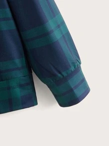 Sudadera de cuadros de hombros caídos - Verde - Ver 3