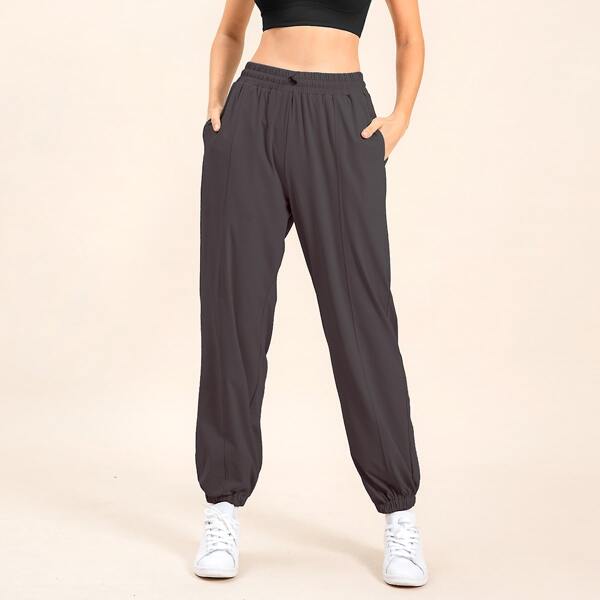 

Drawstring Waist Sports Pants, Dark grey
