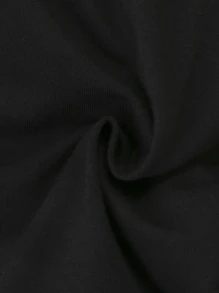 SHEIN Niñitos Shorts de color combinado - Negro - Ver 3