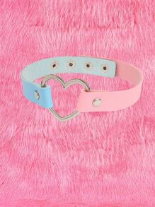 ROMWE Kawaii 愛心裝飾頸鏈 - 淺藍色 - 查看 1