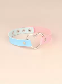 ROMWE Kawaii 愛心裝飾頸鏈 - 淺藍色 - 查看 2