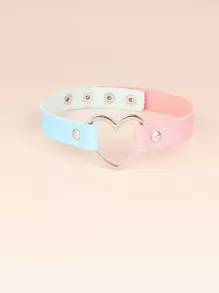 ROMWE Kawaii 愛心裝飾頸鏈 - 淺藍色 - 查看 3