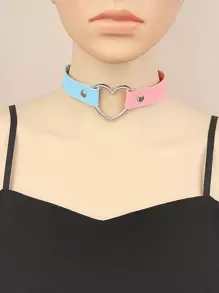 ROMWE Kawaii 愛心裝飾頸鏈 - 淺藍色 - 查看 4