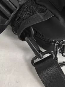 战术腰包 户外徒步腰包 跑步运动功能包 骑行包 臀包 多功能工具肩带包 男士款，情人节礼物，情人节 - 黑色 - 查看 3