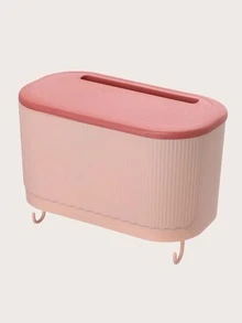 1pc Multifunction Tissue Storage Rack - Pink - View 2