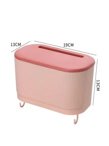 1pc Multifunction Tissue Storage Rack - Pink - View 3