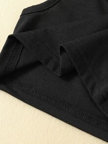 嬰兒素色背心上衣和彈性腰帶衛褲 - 彩色 - 查看 3