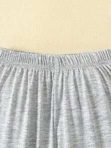 嬰兒素色背心上衣和彈性腰帶衛褲 - 彩色 - 查看 4