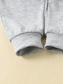 嬰兒素色背心上衣和彈性腰帶衛褲 - 彩色 - 查看 5