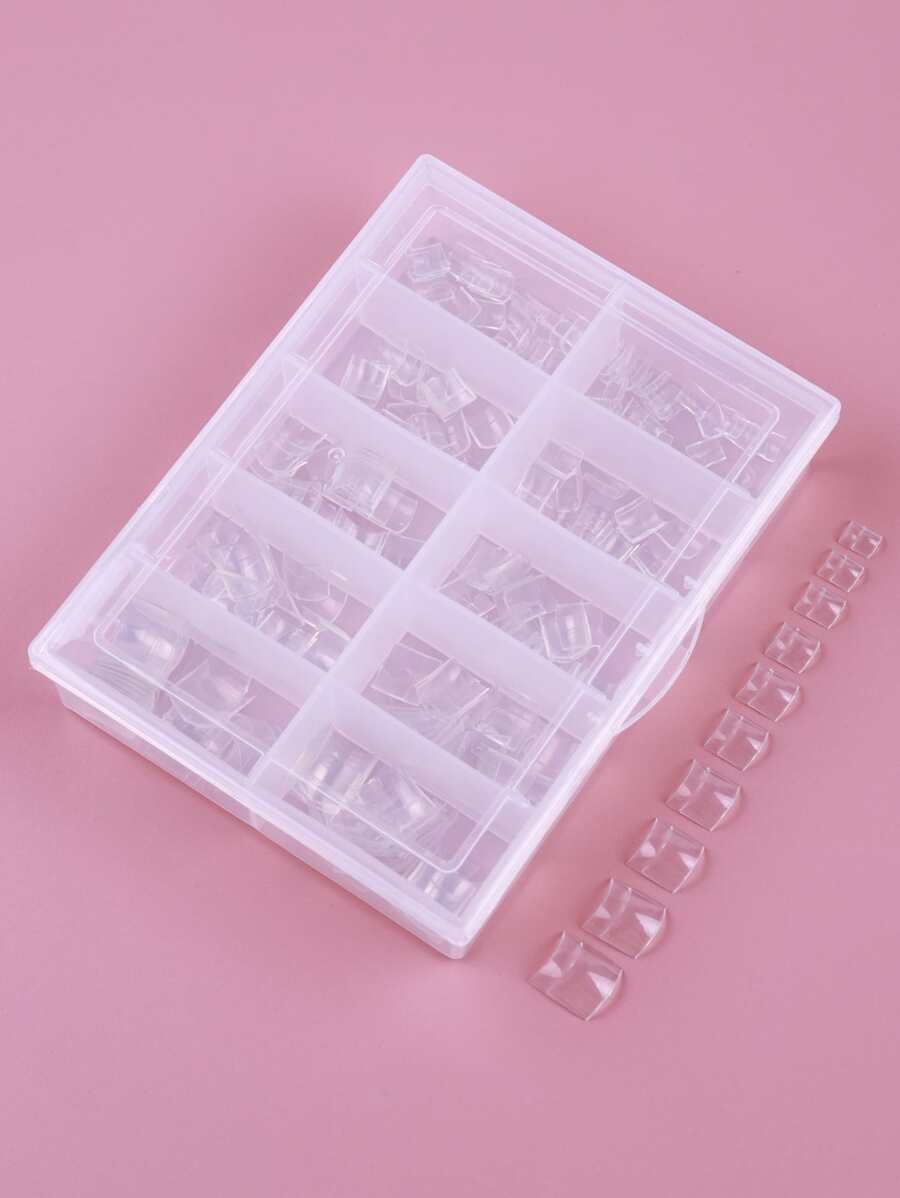 Upgrade Your Look with 200pcs boxed transparent short toenail resin extended fake nails for women and girls - Clear - View 1