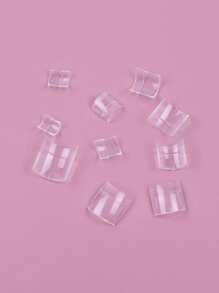Upgrade Your Look with 200pcs boxed transparent short toenail resin extended fake nails for women and girls - Clear - View 4
