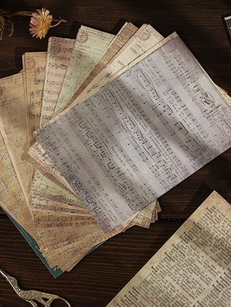 YUXIAN 30入組復古印花隨機材料紙