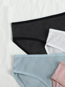 4 piezas Bragas unicolor de canalé