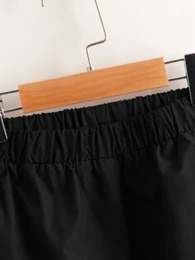 SHEIN Tween Boy Buckled Utility Pocket Joggers - Black - View 3