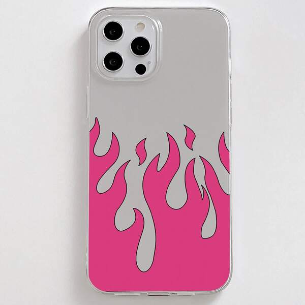 

Fire Pattern Clear Phone Case, Multicolor