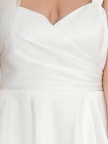 EVERPRETTY Plus Layer Mesh Hem Wedding Dress - White - View 5