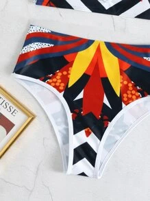 3 件装拼色镂空比基尼，配围巾，适合夏季海滩度假 - 彩色 - 查看 5