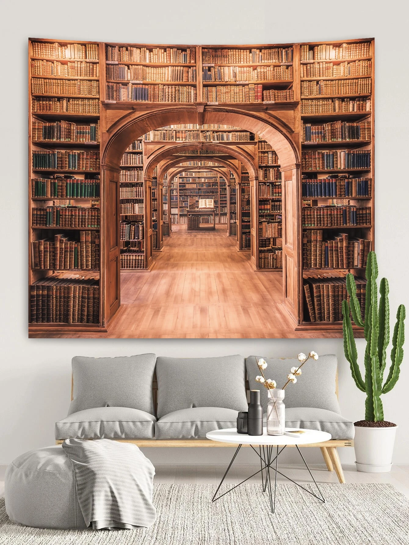 Tapisserie à motif de livre