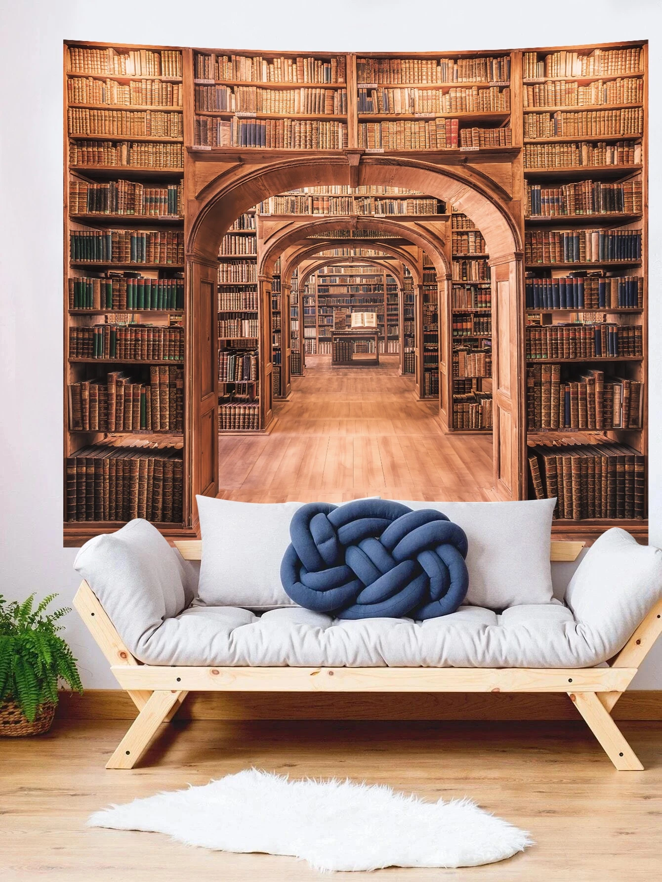 Tapisserie à motif de livre