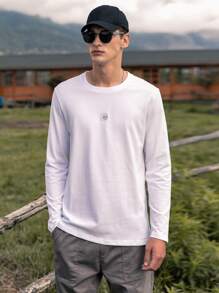 Tops Nam Đồ họa Slogan Sẵn sàng - trắng - Xem 1