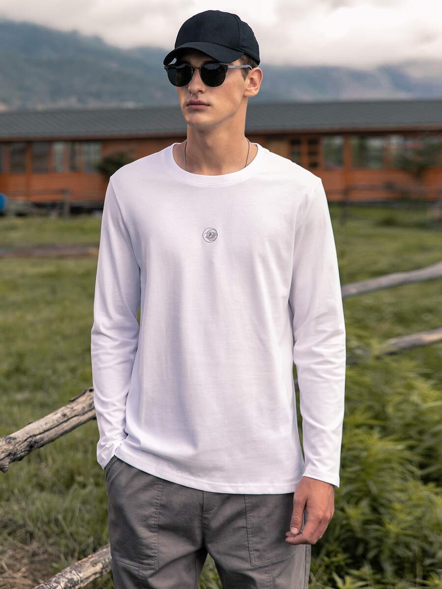 Tops Nam Đồ họa Slogan Sẵn sàng - trắng - Xem 1