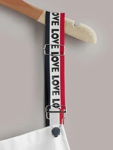 SHEIN Patch Detail Overall Romper - White - View 3