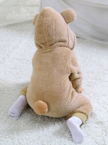 Baby Teddy 3D Ear Design Jumpsuit - Apricot - View 2