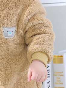 Baby Teddy 3D Ear Design Jumpsuit - Apricot - View 6