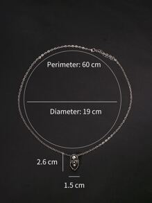 男士骷髏吊墜項鍊 - 復古銀色 - 查看 3