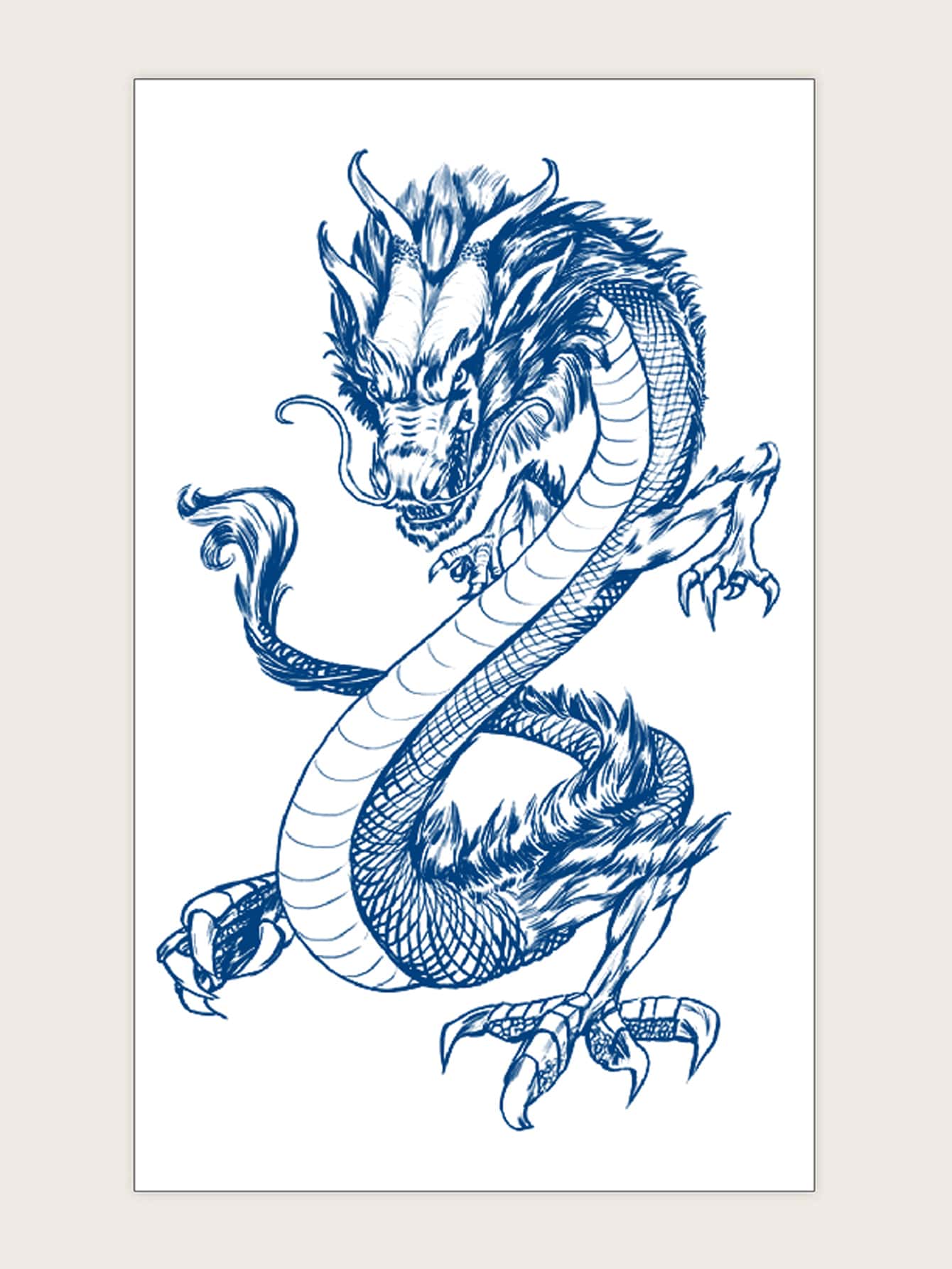 1sheet Chinese Dragon Pattern Tattoo Sticker | SHEIN USA