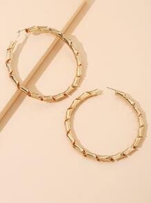 Pendientes de aro minimalista - Amarillo Oro - Ver 2