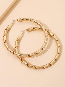 Pendientes de aro minimalista - Amarillo Oro - Ver 3