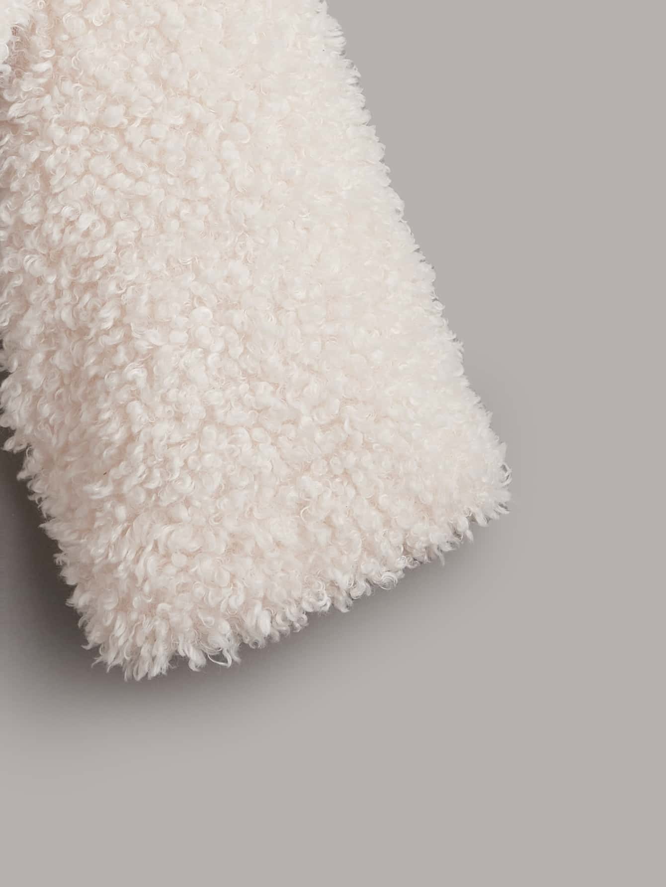 Open Front Solid Fuzzy Coat