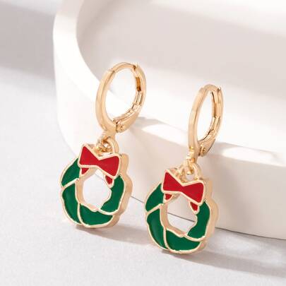 Christmas Wreath Drop Earrings