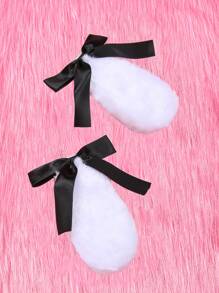 ROMWE Kawaii 2pcs Fluffy Ear Design Hair Clip