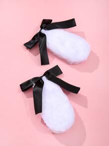 ROMWE Kawaii 2pcs Fluffy Ear Design Hair Clip
