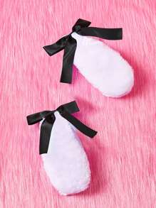 ROMWE Kawaii 2pcs Fluffy Ear Design Hair Clip