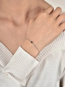 唱片裝飾手環 - 銀色 - 查看 2