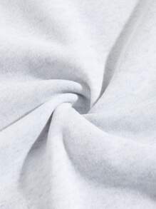 SHEIN EZwear 字母圖案加絨內裏運動衫